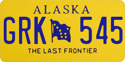 AK license plate GRK545