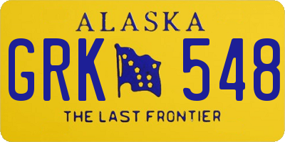 AK license plate GRK548