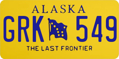 AK license plate GRK549