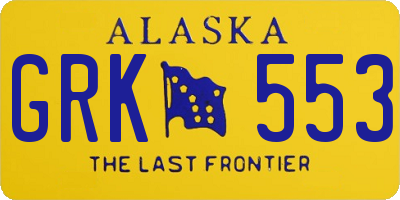 AK license plate GRK553