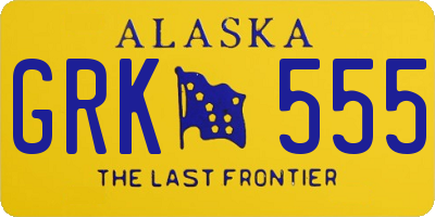 AK license plate GRK555