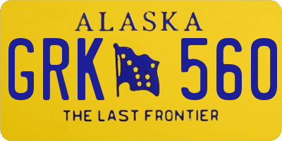 AK license plate GRK560