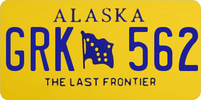 AK license plate GRK562