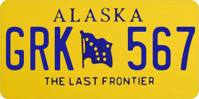 AK license plate GRK567