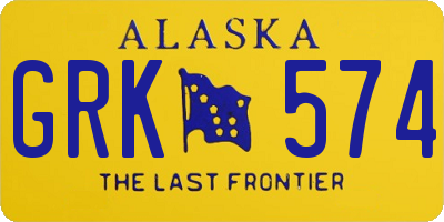 AK license plate GRK574