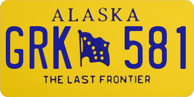 AK license plate GRK581