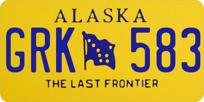 AK license plate GRK583