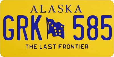 AK license plate GRK585