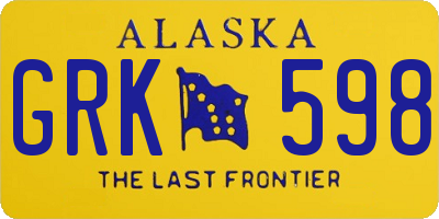 AK license plate GRK598