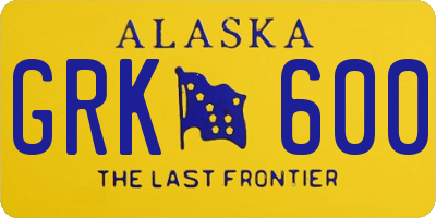 AK license plate GRK600