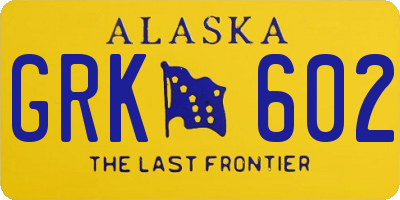 AK license plate GRK602
