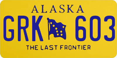 AK license plate GRK603