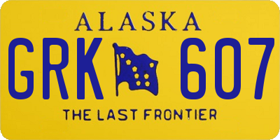 AK license plate GRK607