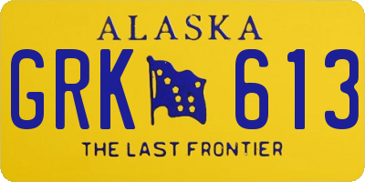 AK license plate GRK613