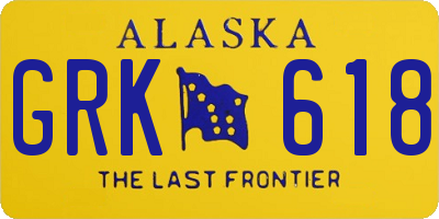 AK license plate GRK618