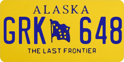 AK license plate GRK648