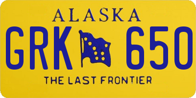 AK license plate GRK650