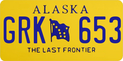 AK license plate GRK653