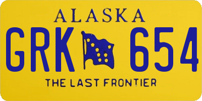 AK license plate GRK654