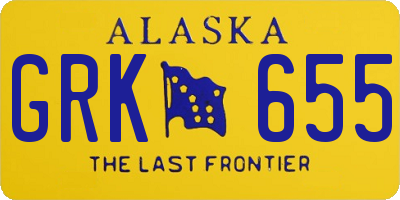 AK license plate GRK655