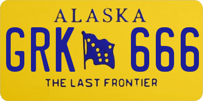 AK license plate GRK666