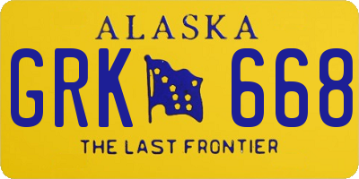 AK license plate GRK668