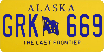 AK license plate GRK669
