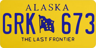 AK license plate GRK673