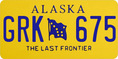 AK license plate GRK675