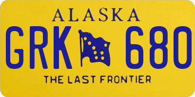 AK license plate GRK680