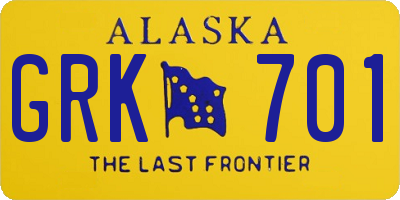 AK license plate GRK701