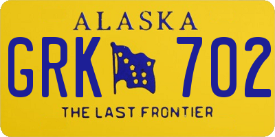 AK license plate GRK702