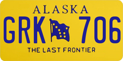 AK license plate GRK706