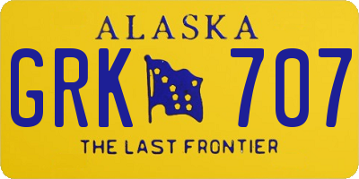 AK license plate GRK707