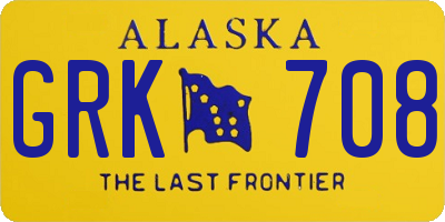 AK license plate GRK708