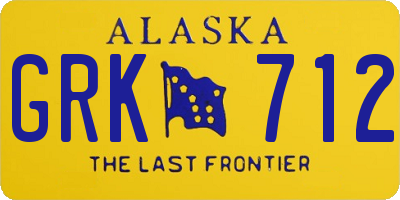 AK license plate GRK712