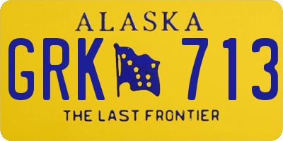 AK license plate GRK713