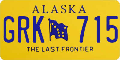 AK license plate GRK715