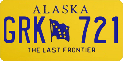 AK license plate GRK721