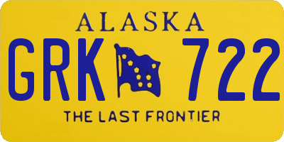 AK license plate GRK722