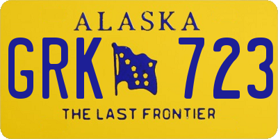 AK license plate GRK723
