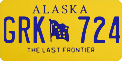 AK license plate GRK724