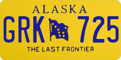 AK license plate GRK725