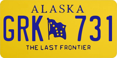 AK license plate GRK731