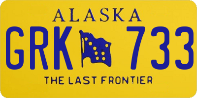 AK license plate GRK733