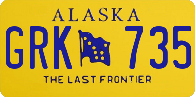 AK license plate GRK735