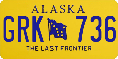 AK license plate GRK736