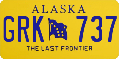 AK license plate GRK737