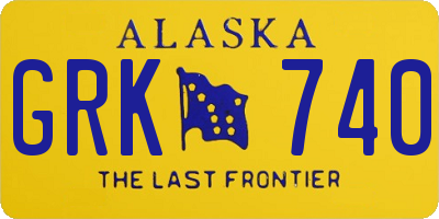 AK license plate GRK740