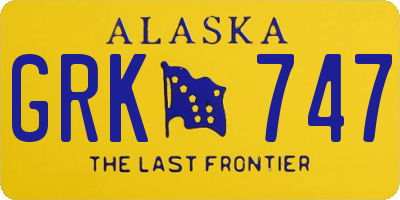 AK license plate GRK747